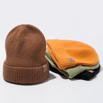 China COMMON 2021 Ready To Ship Fine Quality Wool Beanies For Men And Women Wholesale Think Winter Hats With Woven Label Design Dropship for sale