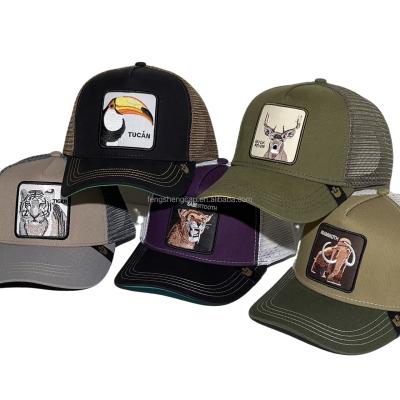 China Wholesale Wildlife Gorras Mesh Snapback Caps Mesh Animal Embroidery Patch Trucker Caps Hats Cartoon Factory Vintage Animal Farm COMMON for sale