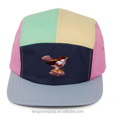 China Custom Unstructured Two Tone Flat Bill COMMON 5 Panel Jogger Hats Cotton Canvas Fabric Street Fashion Skateboard Outdoor Sports Hats for sale