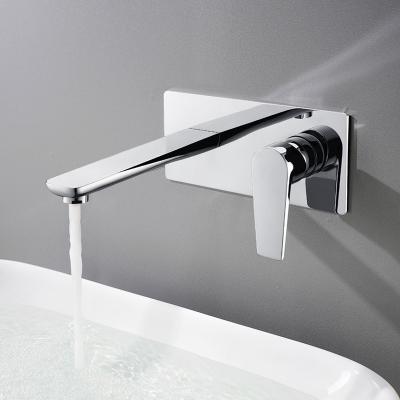 China Metered Faucets Hot And Cold Water Tap Basin Faucet Bathroom Basin Faucet Matte Black Wall Mounted for sale