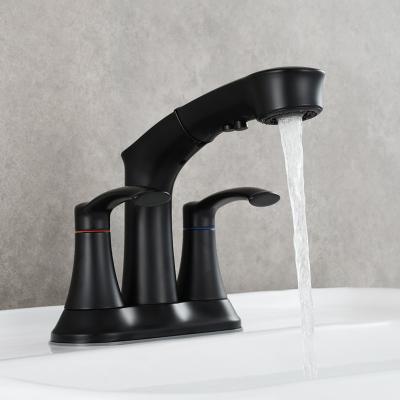 China Metered Faucets Combine Nickel Faucet Basin Plastic Steel Brushed Pull-Out Multifunctional Basin With Double Handle for sale