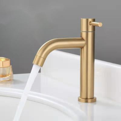 China Cheap Price Chinese Faucets Supplier Bathroom 304 Metered Single Handle Stainless Steel Basin Faucet for sale