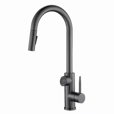 China Electric Faucets Pull Down Kitchen Sink Faucet Commercial Hot And Cold Sale Black Cupc OEM Style Brass Lead Surface Cheap Ceramic Graphic for sale