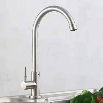 China Rotating Faucets Water Saving Household Kitchen Stainless Steel Foaming Cold Faucet for sale