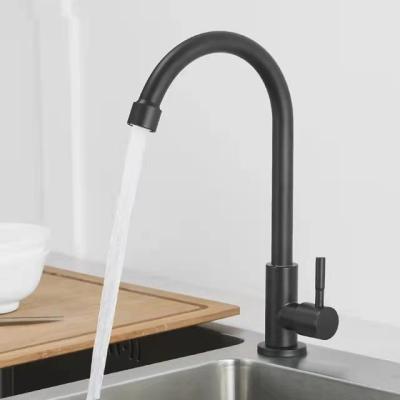 China Other Bald Strong Single Faucet Stainless Steel Bend Water Faucet Factory Direct Sale Kitchen Faucet Single Paint Black for sale