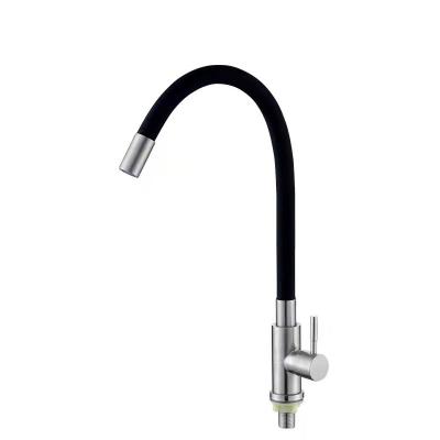 China Other 304 Stainless Steel Kitchen Sink Faucet Black Single Hose Cold Water Kitchen Faucet for sale