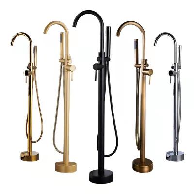 China Without Sliding Bar Hot-selling Bathroom Shower Mixer Brass Modern Design Bath Tub Taps Single Handle Freestanding Tub Filter for sale