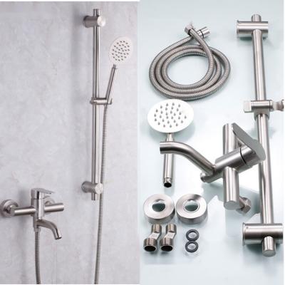 China With Chromed White Light Dark Rainfall Square Stainless Steel Wall Mounted Shower Sliding Bar Bathroom for sale