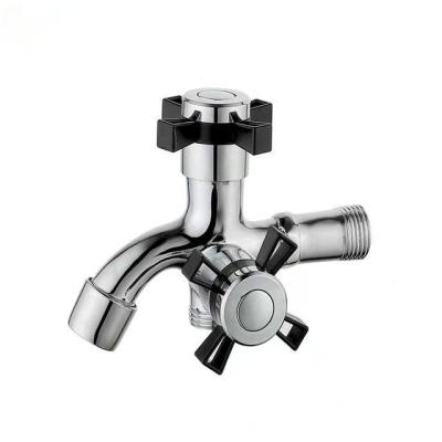 China Modern Sleek Quick Open Wall Mounted Faucet 2 Hole Double Handwheel Wash Faucet Single Hand Moden Water Faucet for sale