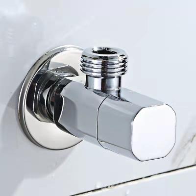 China Modern High Quality Stop Check Valve Chromed Toilet Brass Angle Valve Round Square Toilet Angle Valve for sale