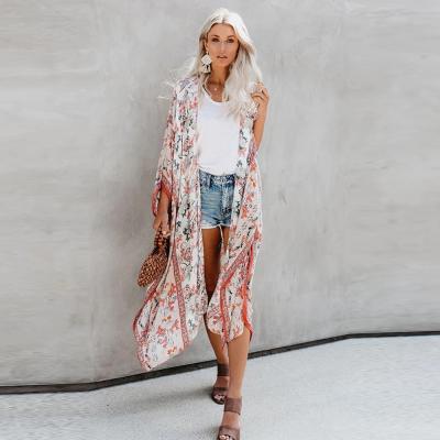 China Sustainable Beach Sunny Everest Printing Bikini Beach Vacation Beach Blouse Bohemian Sun Protection Sustainable Summer European and American Loose Coat for sale