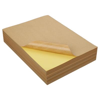 China Kraft Paper High Quality Color A4 A3 Size Self Adhesive Sticker Paper for sale