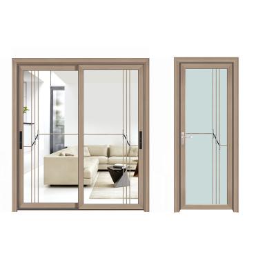 China Hot Sale Aluminum Frameless Interior Silent Sliding Door Waterproof for sale