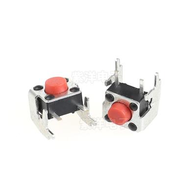 China PPA Side Press Type 6x6 Right Angle 2 Pin Tact Switch With Stainless Steel Bracket for sale