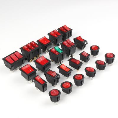 China Household Appliances Switch 16A 250V Installing Rocker Switch 4 Pin Round On Off Rocker Switch Supplier for sale