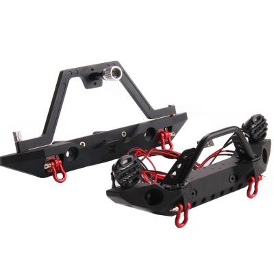 China RC Hobby Car Truck Metal Front and Rear Bumper with LED Lights for 1/10 RC Rock Crawler Axial SCX10 and SCX10 II 90046 TRAXXAS TRX4 TRX-4 for sale