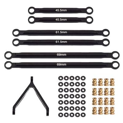 China For SCX24 AXI00002/AXI00001/AXI90081 1/24 part Rod Linkage Pull Tire Rod Aluminum Kit Suspension Links Set for 1/24 SCX24 AXIAL RISE for sale