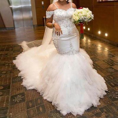 China 2021 African Style Luxury High End Anti-Static Off The Shoulder Mermaid Wedding Dress Bridal Gown For Women for sale