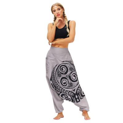 China P6011 Anti-wrinkle Ladies Drop Crotch Printed Harem Yoga Pants Hip Hop Pants For Women for sale