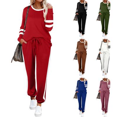 China QUICK DRY Women Fall Sets Two Piece Set 2021 Long Sleeve Two Piece Sweatshirt Women Long Sleeve Two Piece Set for sale