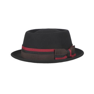 China Wholesale High Quality Black 100% Picture Wool Shorts Brim Classic Felt Dome Porkpie Hat for sale