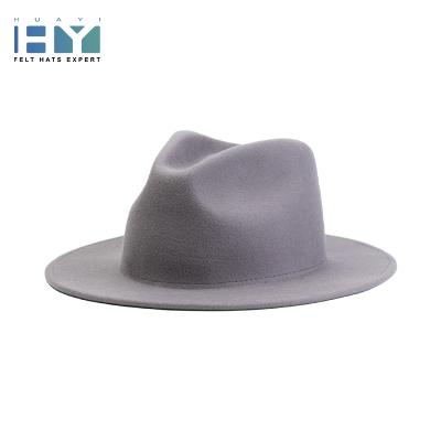 China 2021 picture fashion huayi handmade unisex wool brim felted hat 100% wide hat for sale