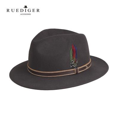 China Custom Women's Custom Women's Classic Decor Character Belt Wool Felt Hat High Quality Classic Unisex Hats for sale