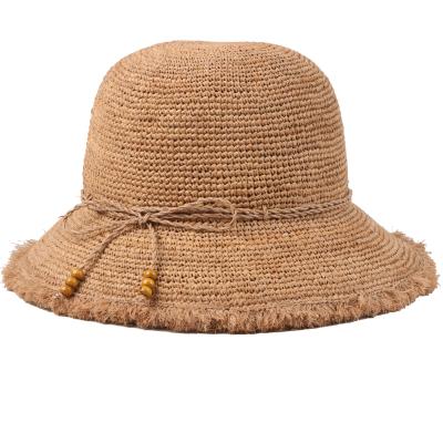 China Huayi Summer Beach Straw Hat Raffia Best Selling High Quality Fashion for sale