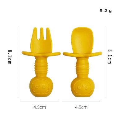 China BPA Free Factory Directly Made By 100% Food Grade Silicone Baby Spoons For Little Kids Study Eating Foods for sale