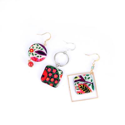 China Wholesale Design High Quality New Most Popular 2021 High Quality Art Deco Earrings Colorful Hoop Boho Earrings for sale