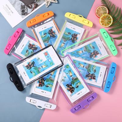 China Wholesale Shockproof Waterproof Phone Pouch Case With Lanyard PVC Transparent Touch Screen Universal Mobile Phone Waterproof Bags for sale