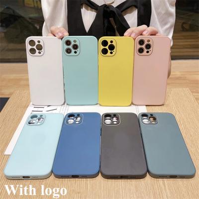 China Luxury Logo Shockproof TPU Matte Glass Phone Cover Mini 11 X Xr Xs 7 8 14 13 12 pro Max Cellphone Case For Apple iPhone for sale