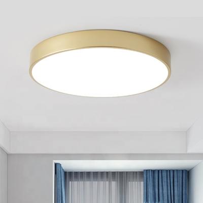 China Surface Mounted Modern Lighting For Home CE ROHS FCC LVD 23*23*5cm Gold 12W Round Led Outdoor Mounted Ceiling Lamp for sale