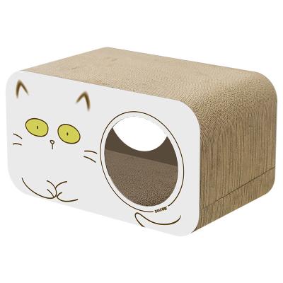 China New Viable Ideas Cat Box House/Recyclable Corrugated Cat House/Unique Cat Box Toy Cat Box for sale