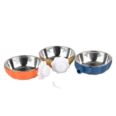 China Sustainable Drinking water bowl/pumpkin pet bowl/detachable cat and dog bowl hanging cage pet bowl for sale