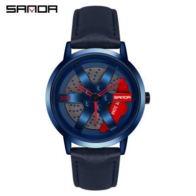 China Hot Selling Full Calendar 2023 Men Watch With Japan Quartz Leather Strap Movement Wholesale for sale