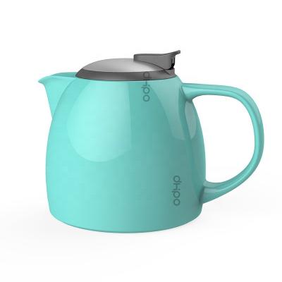 China DHPO 800ml Viable Ceramic Teapots with 304 SLS Stainless Steel Filter and Silicone Lid for sale