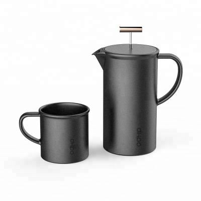 China Sustainable New Design Custom Ceramic Coffee French Press Coffee Pot With Coffee Filter for sale