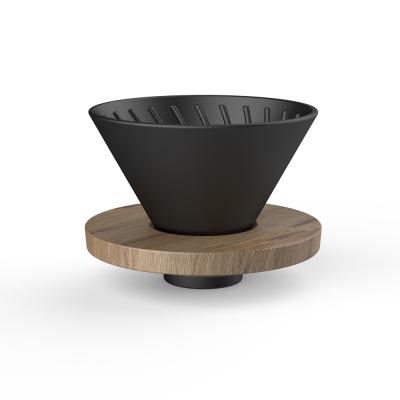 China DHPO viable v60 pour over coffee dripper set v60 coffee filter cup set coffee filter with wooden paddle for sale