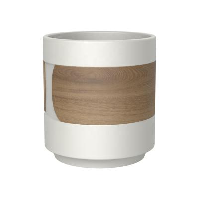 China Sustainable Coffee Mug Set Eco Coffee Mugs Stackable Wood Cups Ceramic Coffee Mug With Wood Sleeve for sale