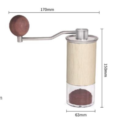 China DHPO Brand New High Quality Metal Viable Desgin Small Coffee Grinder Manual For Coffee Beans With Transparent Powder Bin for sale