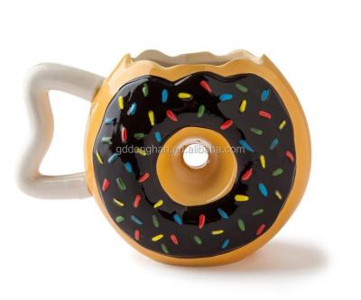 China DHPO Ielegant Viable Wholesale Ceramic Donut Coffee Mug With OEM Design for sale