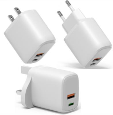 China Cell Phone 30W Type-C 30W Charger PD QC3.0 Wall Charger 2 Port USB-C Super Fast Mobile Smart Charger For Cell Phone for sale