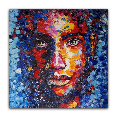 China Modern Home Luxury Oil Painting On Canvas Custom Portrait Oil Painting Dropship African American Girl Oil Painting Art for sale