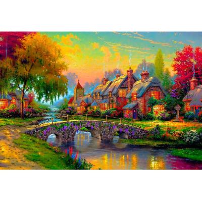 China New Classic/Postmodern Amazon Fiber Canvas Landscapes Silk Diamond Painting Canvas Wholesale Painting Art Crystal Painting for sale