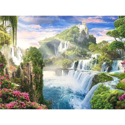 China Wholesale New Classic/Postmodern Amazon Waterfall Landscape Paintings Picture Frame DIY Diamond Painting for sale