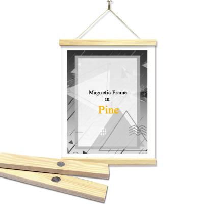 China High Quality Modern Hanger Available Dutch Black Frame Poster Size Wooden Magnetic Poster Hanger For Photo for sale