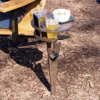 China 2021 Outdoor Foldable Wine Cooling Table Easy To Carry Wooden Table Camping Lawn Glades Wine Rack Grassy Glass Folding Table for sale