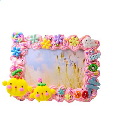 China Promotion gifts wholesale diy custom handmade picture frame set cream glue photo frame custom kids photo frame for sale