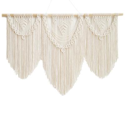 China Minimalist Style Handmade Gold Woven Tapestry Boho Home Decor Wall Hanging Art Macrame Wall Hanging for sale